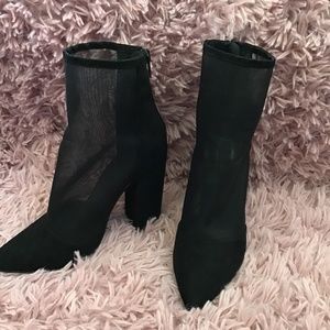Black mesh bootie